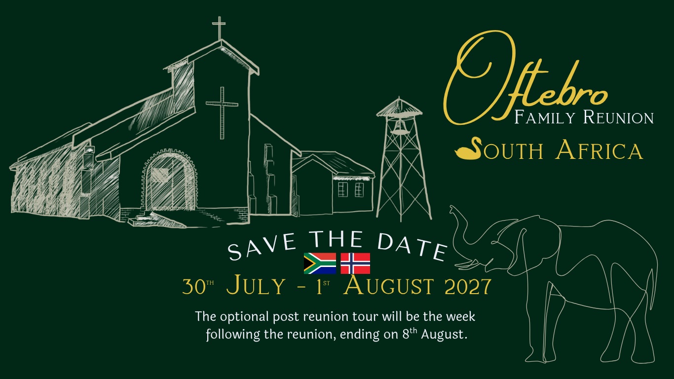 Oftebro Family Reunion South Africa 2027 — save the date